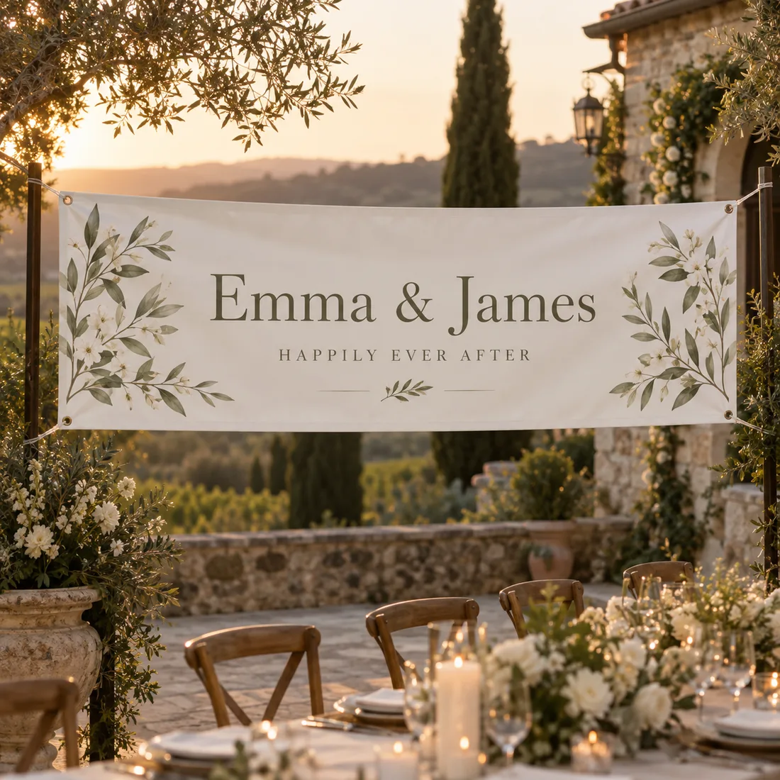 Custom vinyl banner with a printed design