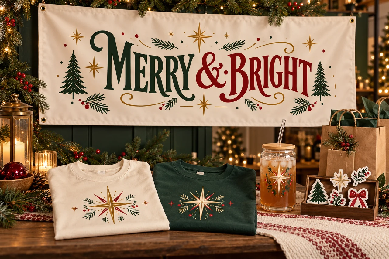 Christmas & holidays illustrative custom-print scene