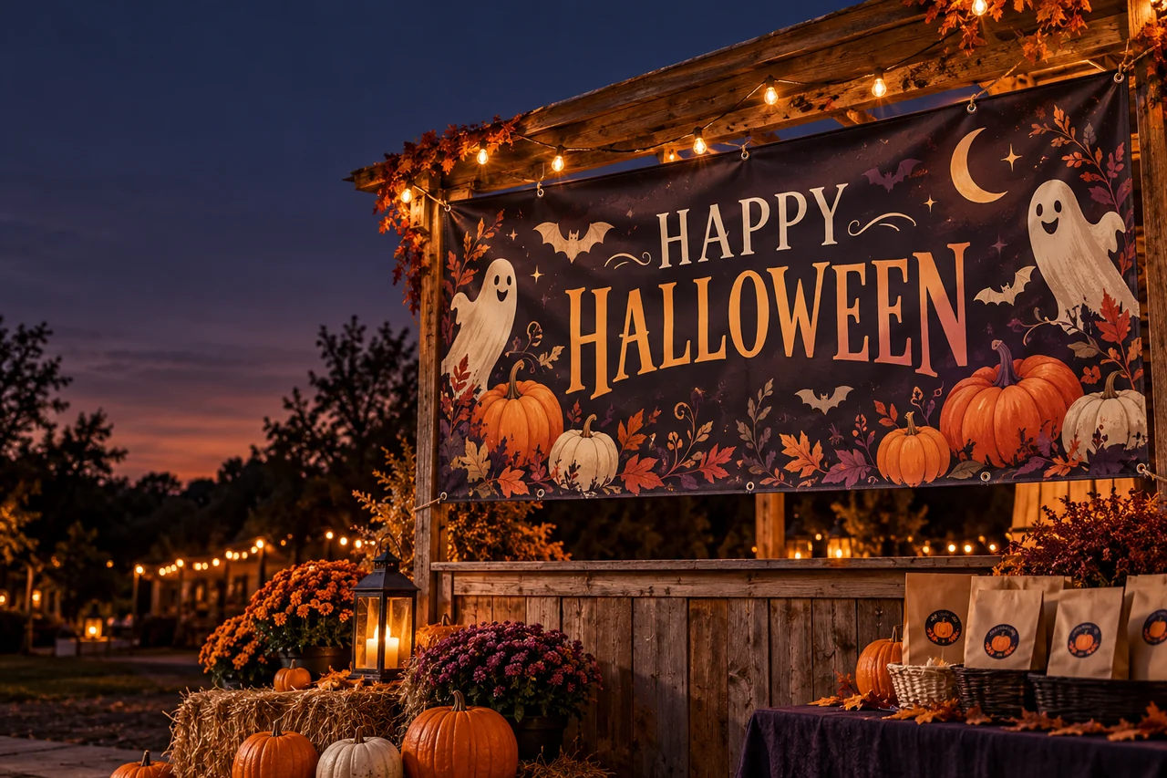 Halloween illustrative custom-print scene