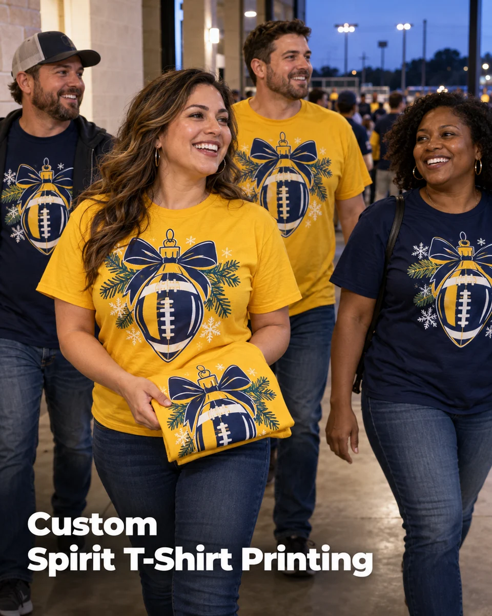 School spirit illustrative custom-print scene