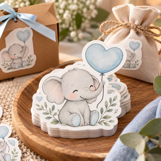 Baby showers die cut sticker inspiration