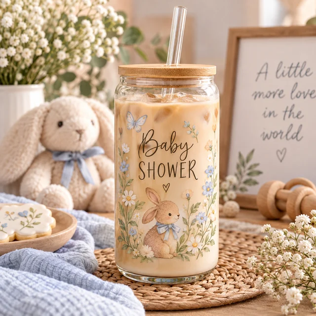 Baby showers glass can cup inspiration