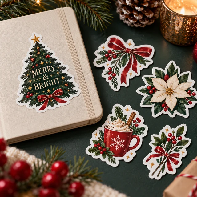 Christmas & holidays die cut sticker inspiration