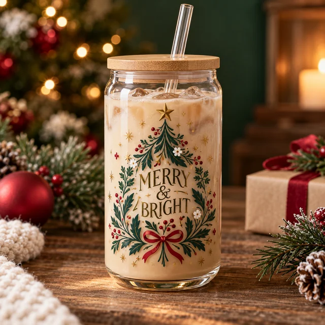 Christmas & holidays glass can cup inspiration