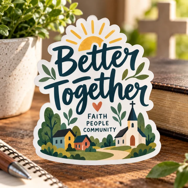 Community & church events die cut sticker inspiration