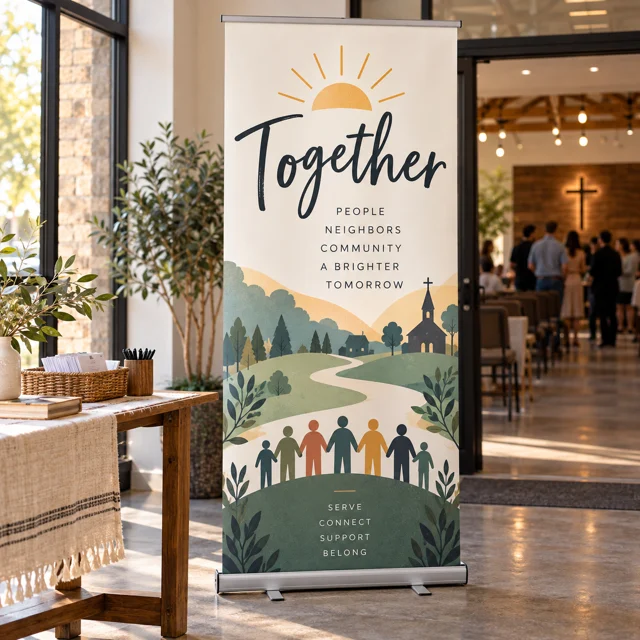 Community & church events retractable banner inspiration