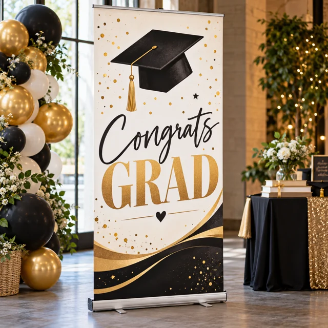 Graduation retractable banner inspiration