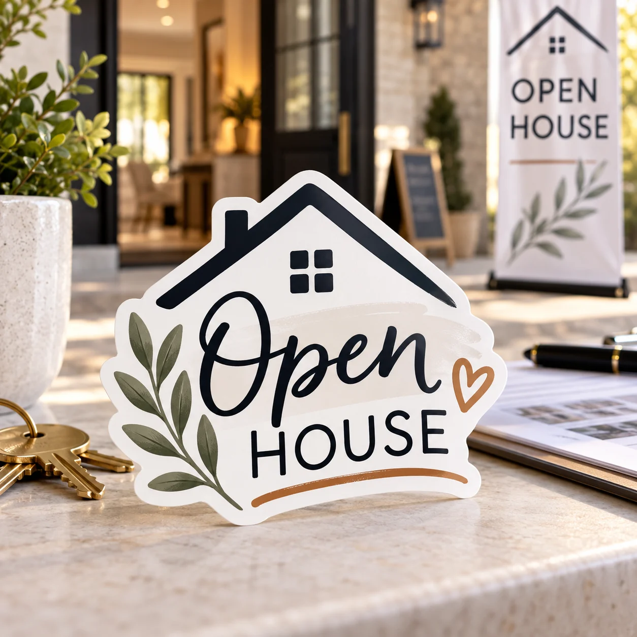 Real estate & open houses Keep in touch printing inspiration