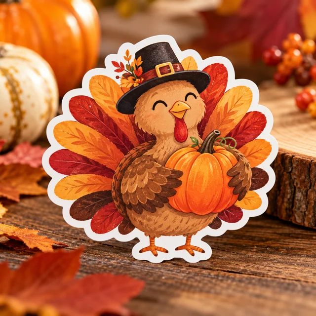 Thanksgiving die cut sticker inspiration