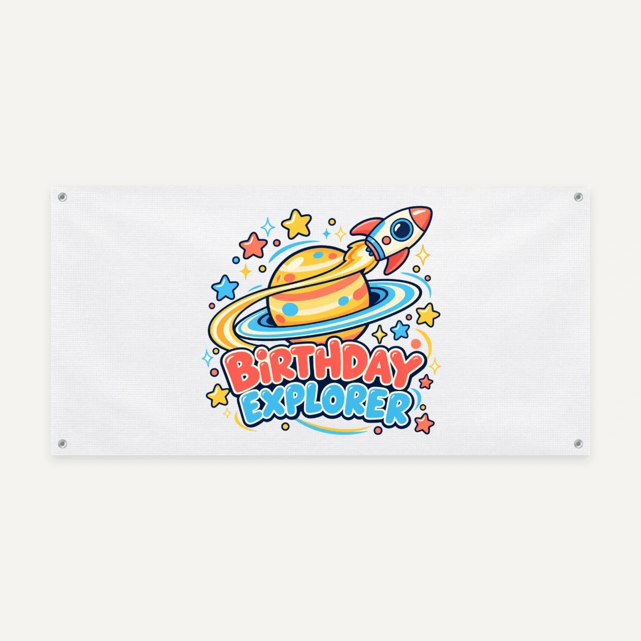 Birthday Explorer printed on Vinyl Banner