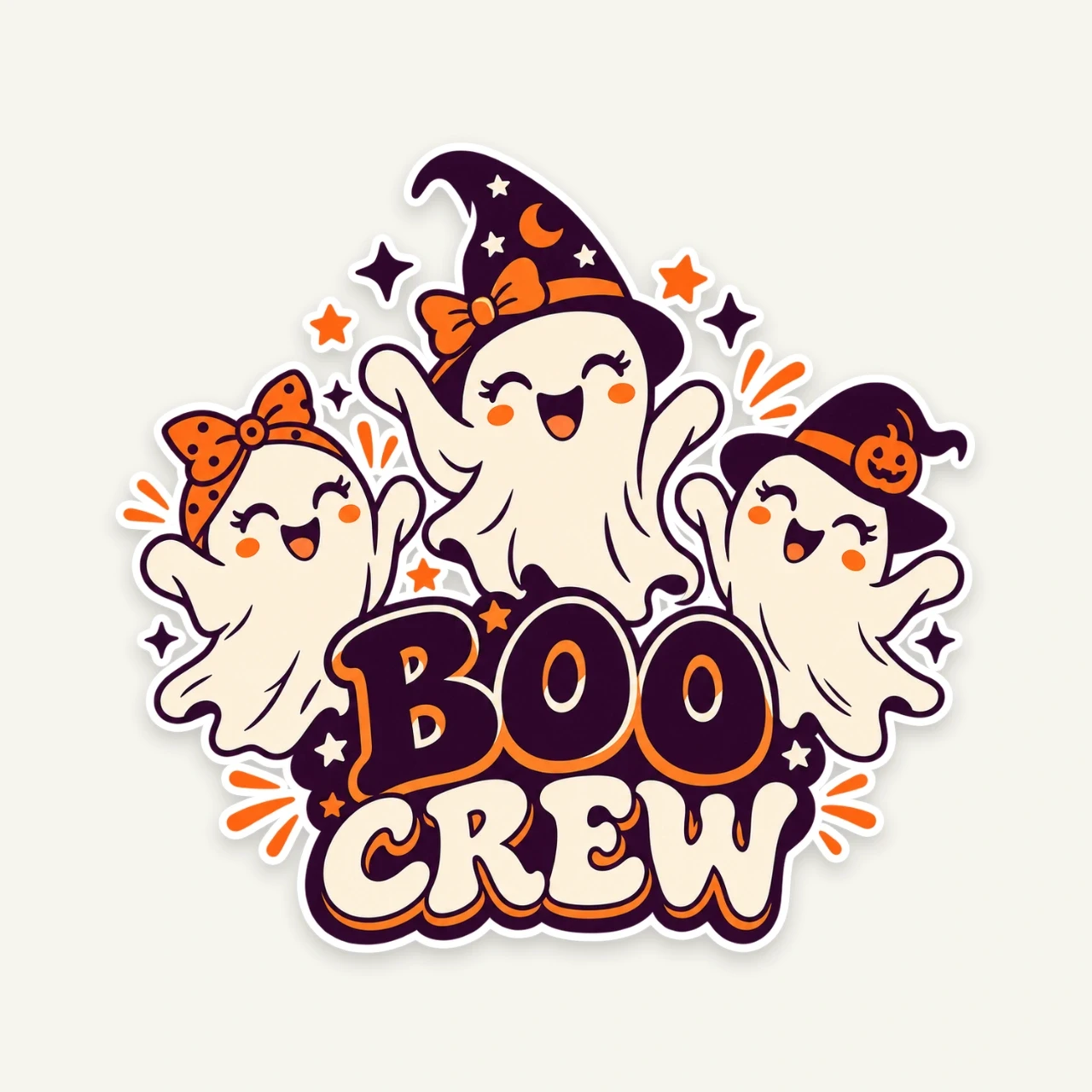 Boo Crew printed on Die-Cut Sticker