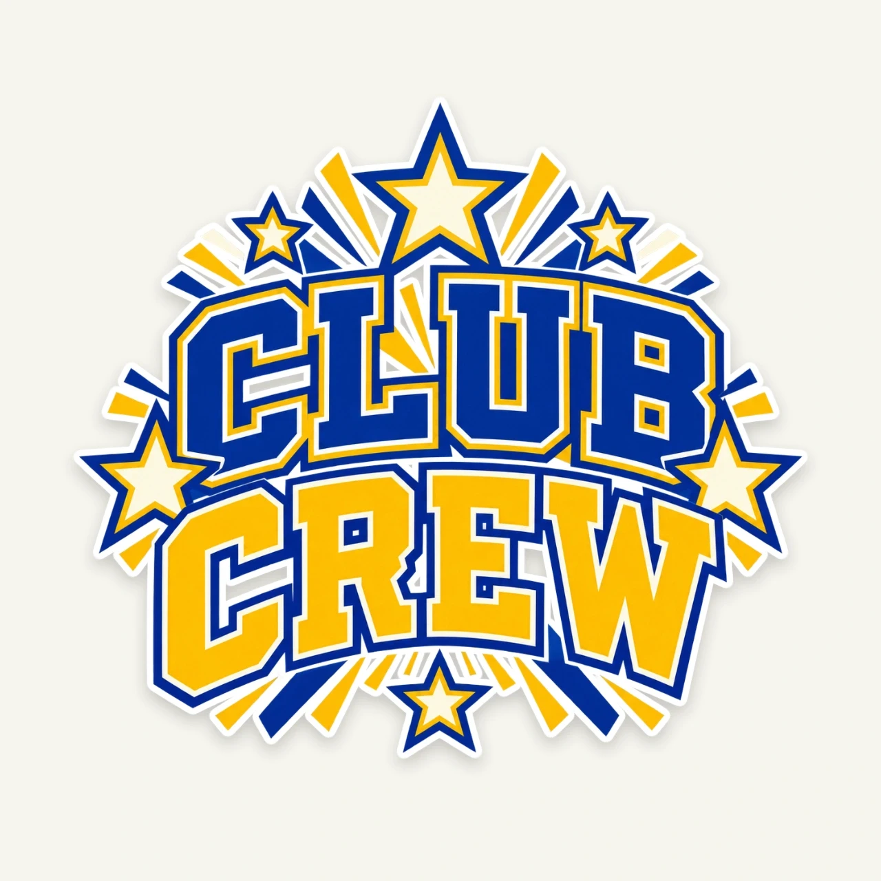 Club Crew printed on Die-Cut Sticker