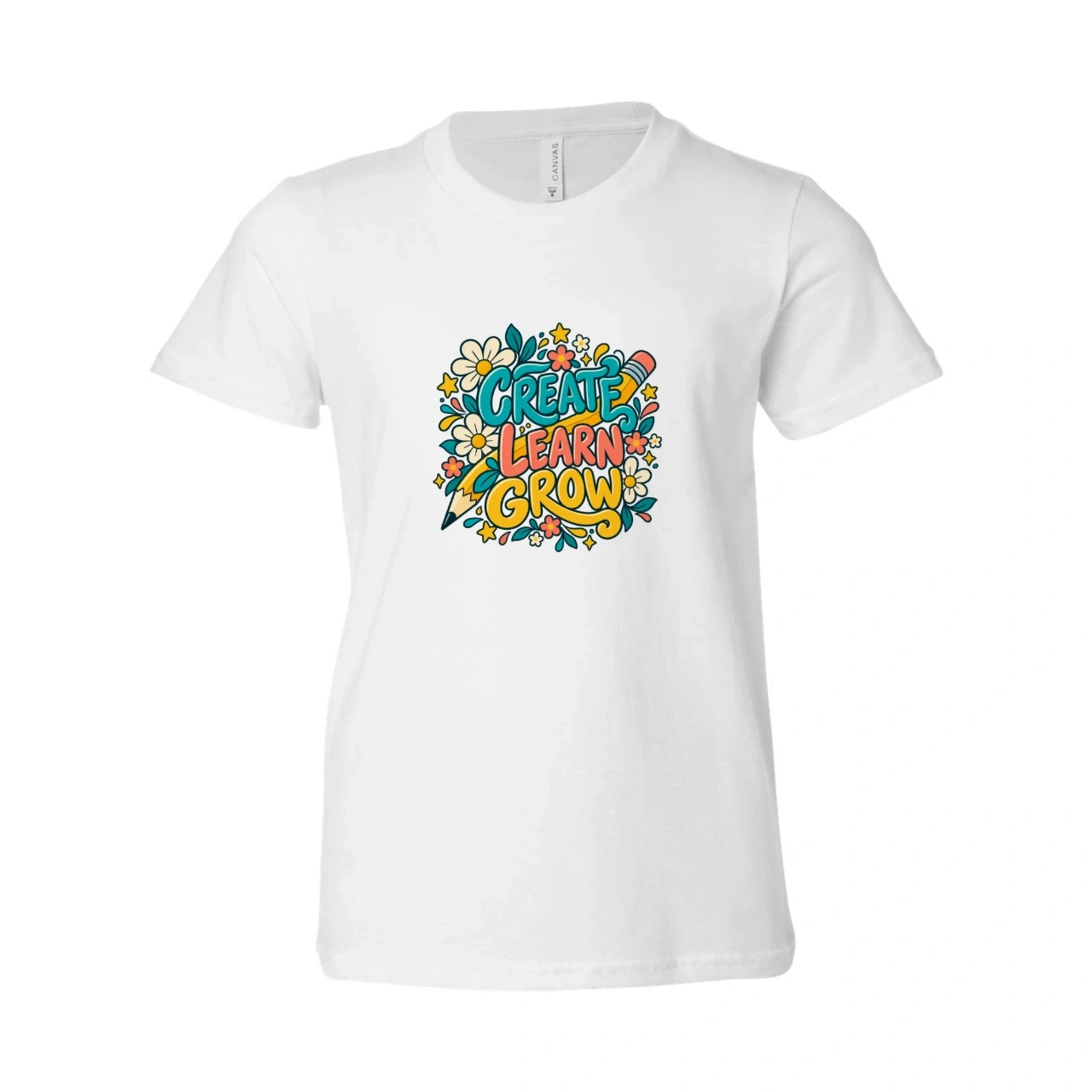 Create Learn Grow printed on Custom Youth T-Shirt