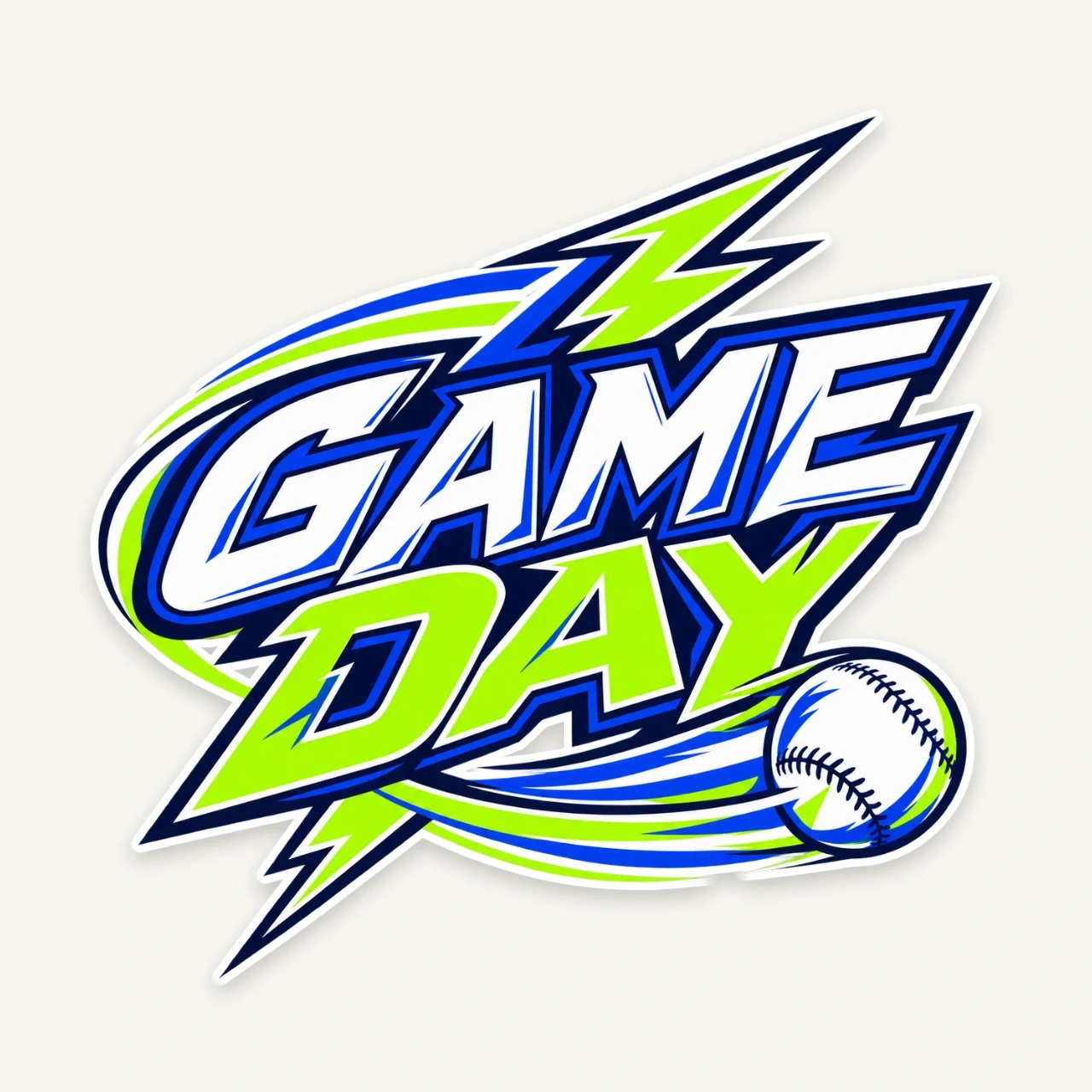 Game Day printed on Die-Cut Sticker