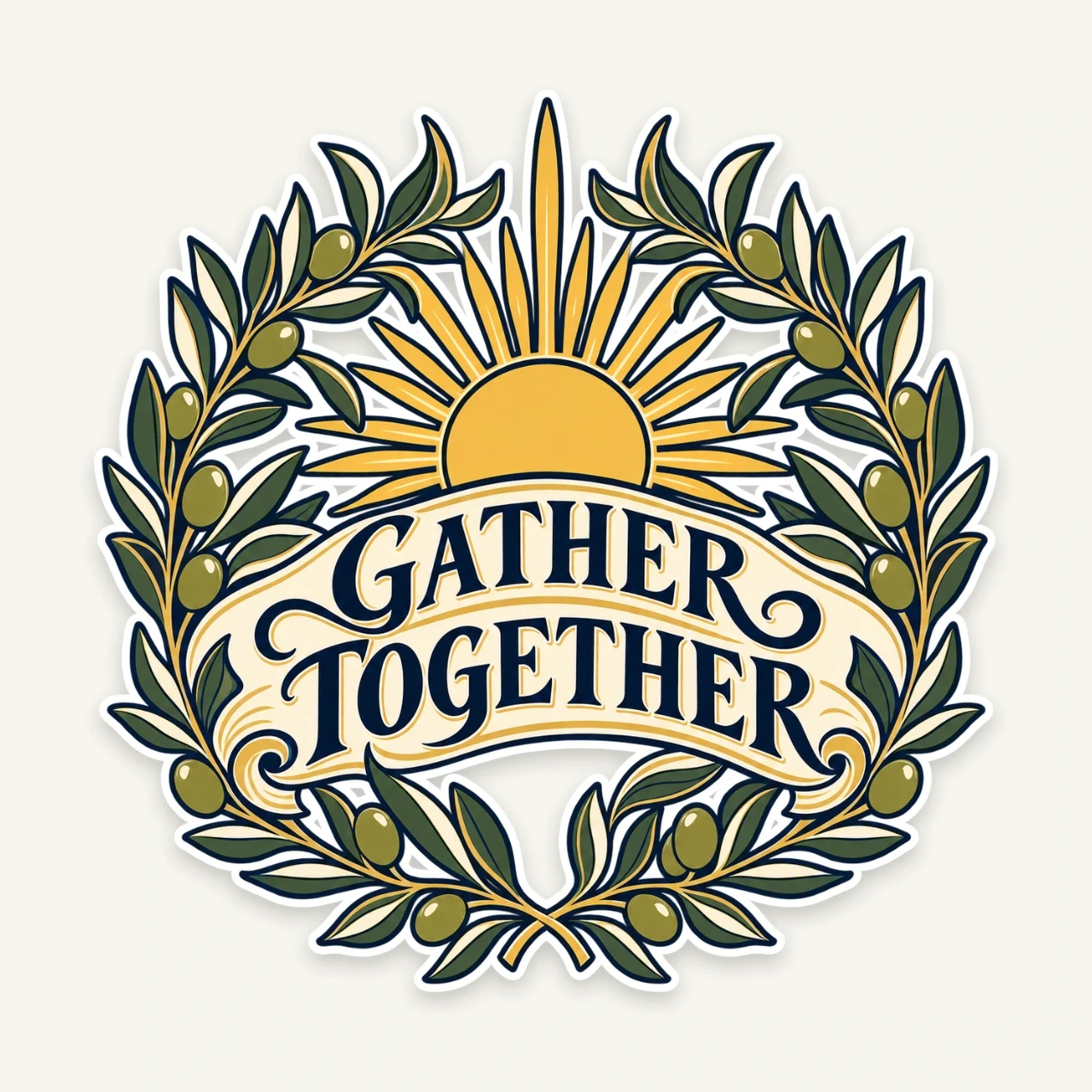 Gather Together printed on Die-Cut Sticker