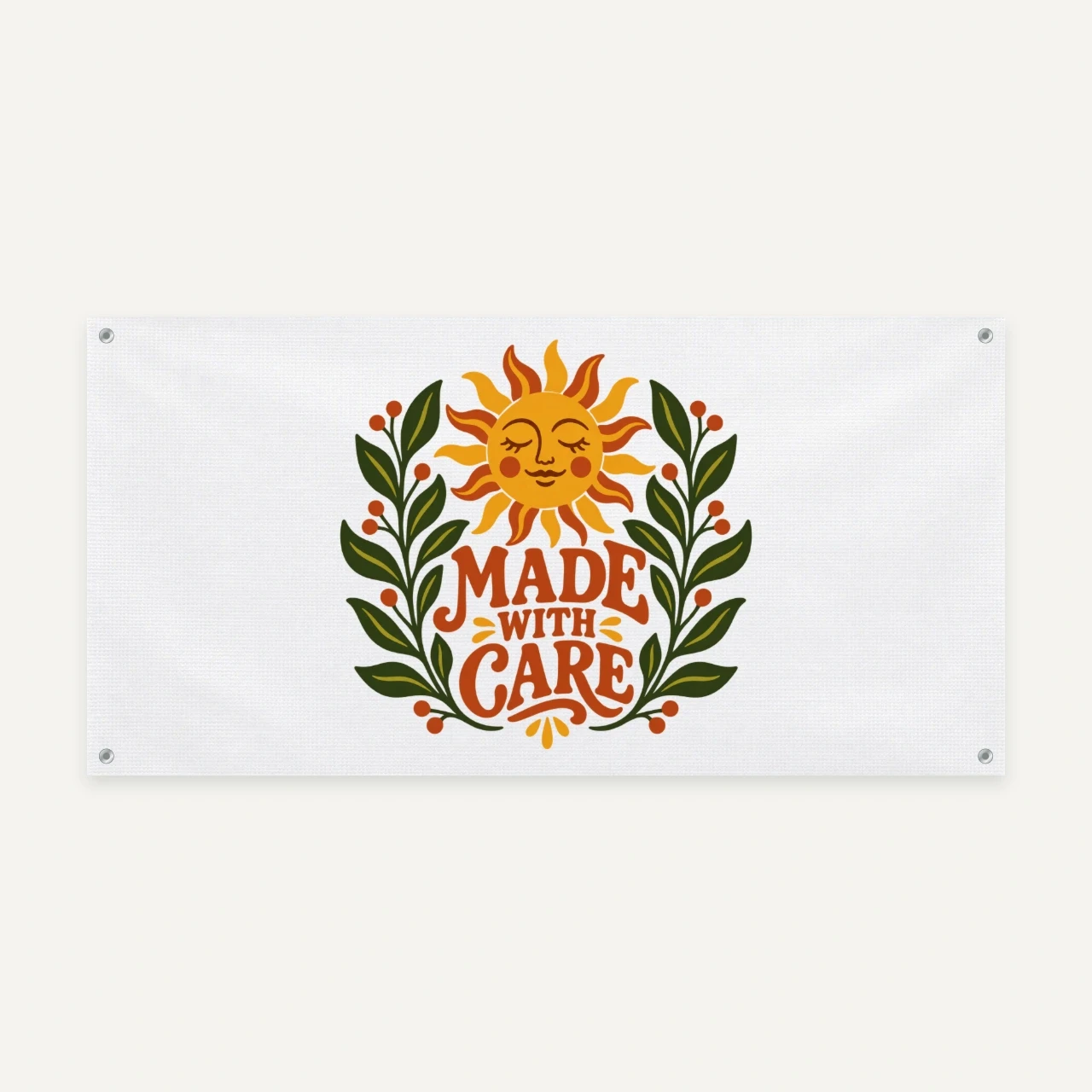 Made With Care printed on Vinyl Banner