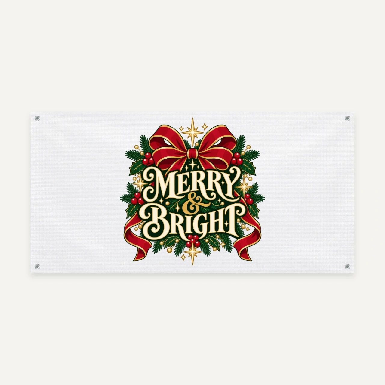 Merry and Bright printed on Vinyl Banner