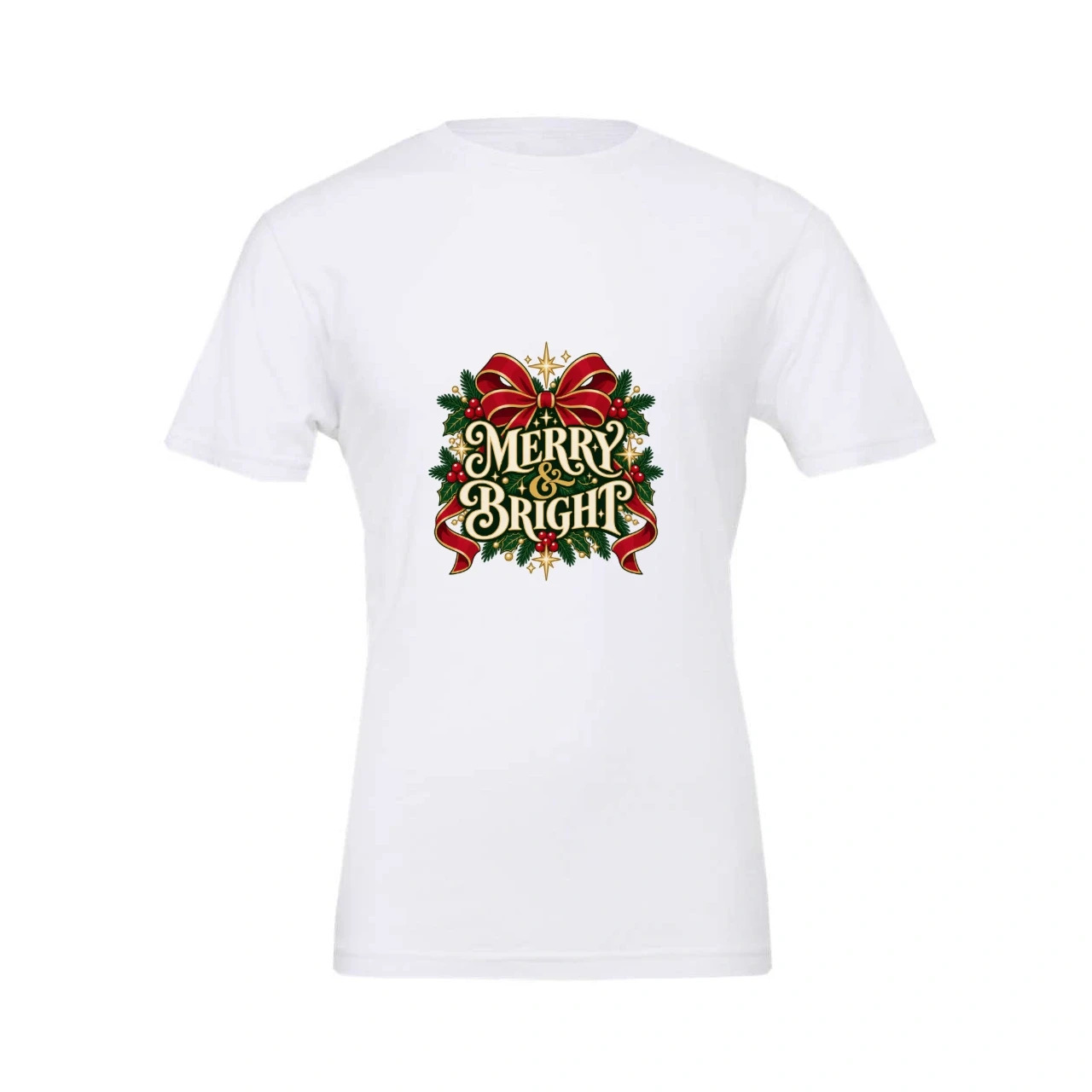 Merry and Bright printed on Custom Unisex T-Shirt