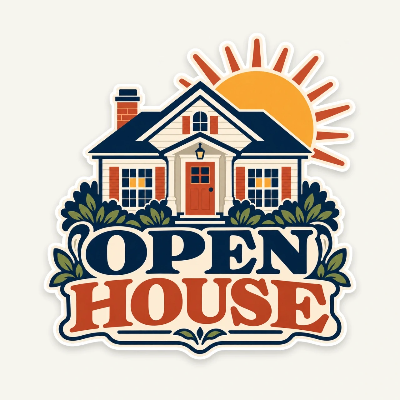 Open House printed on Die-Cut Sticker
