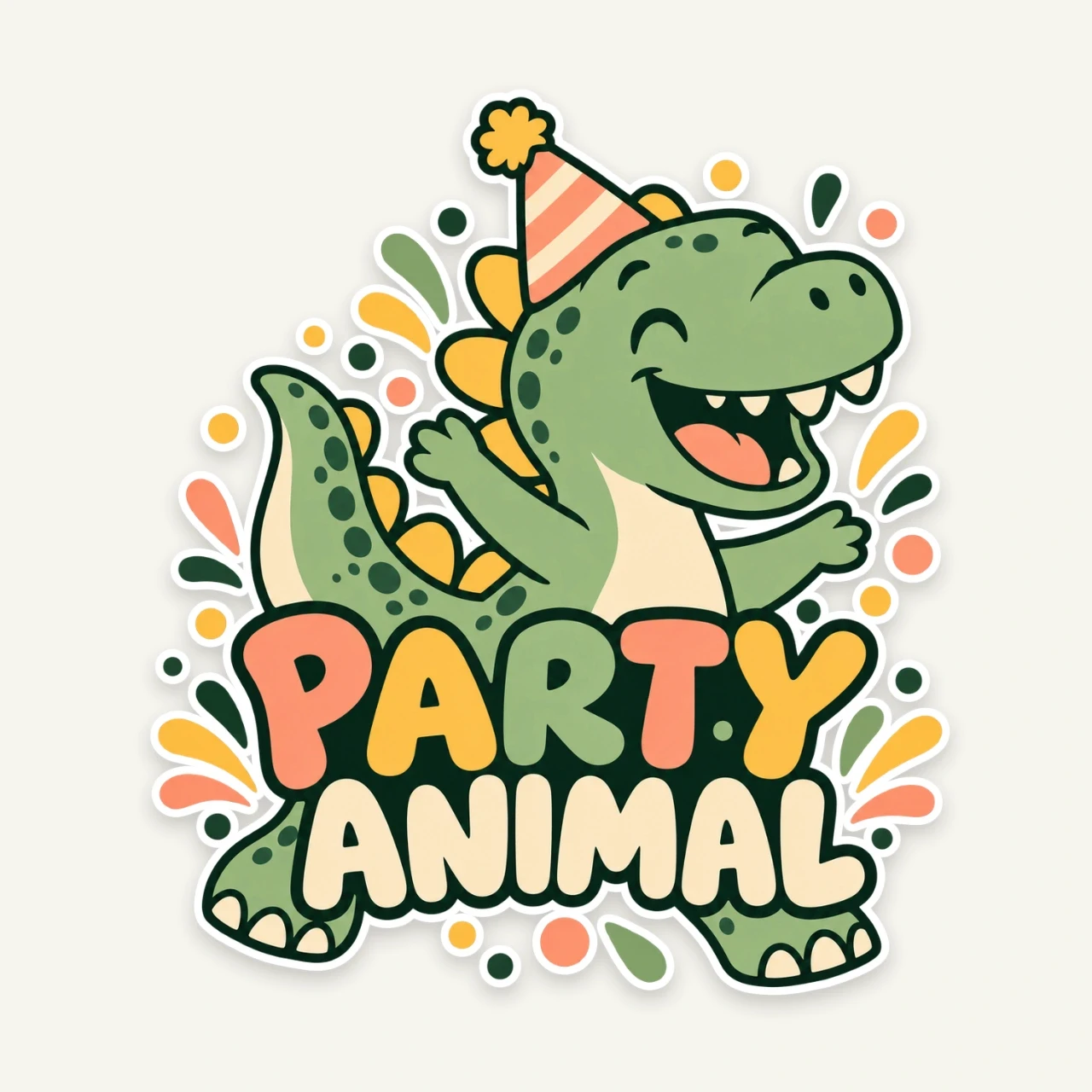 Party Animal printed on Die-Cut Sticker