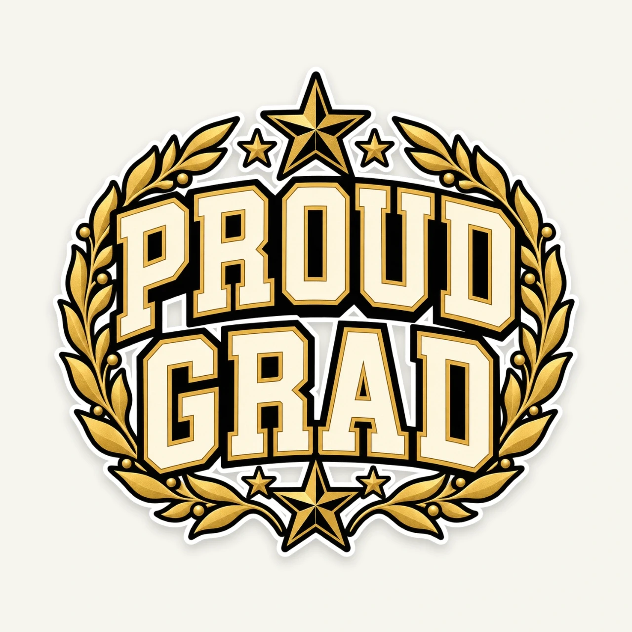 Proud Grad printed on Die-Cut Sticker