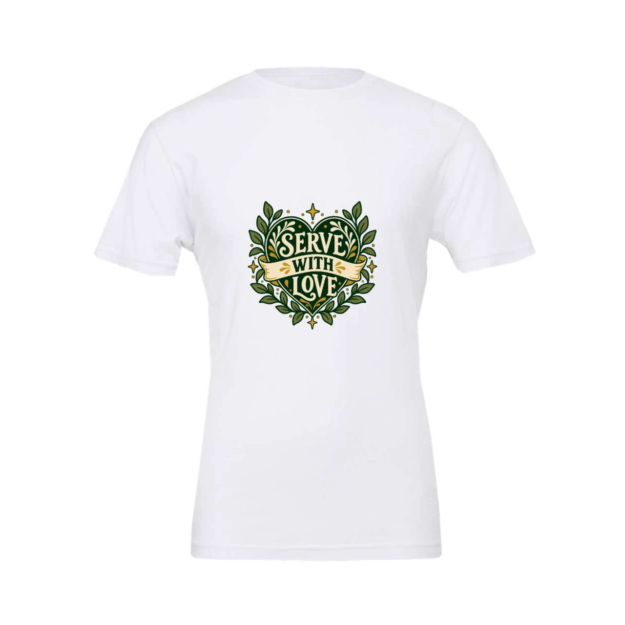 Serve With Love printed on Custom Unisex T-Shirt
