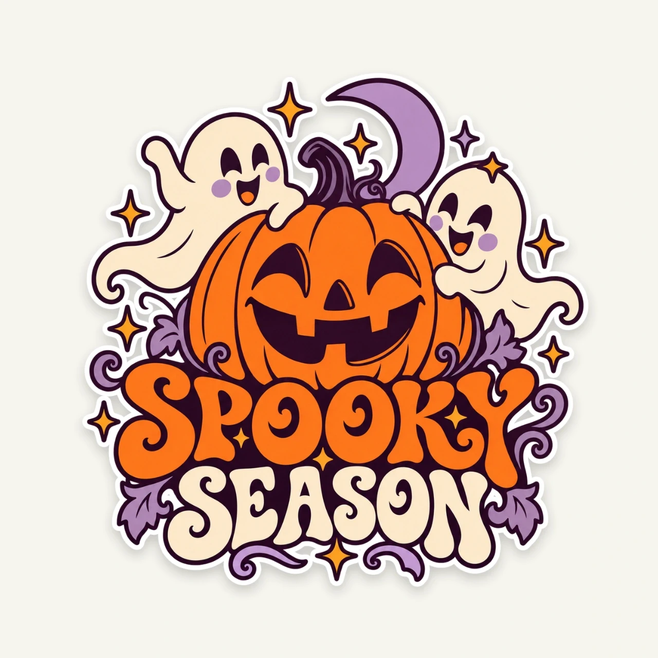 Spooky Season printed on Die-Cut Sticker
