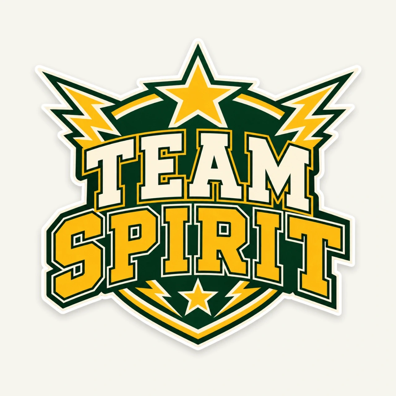 Team Spirit printed on Die-Cut Sticker