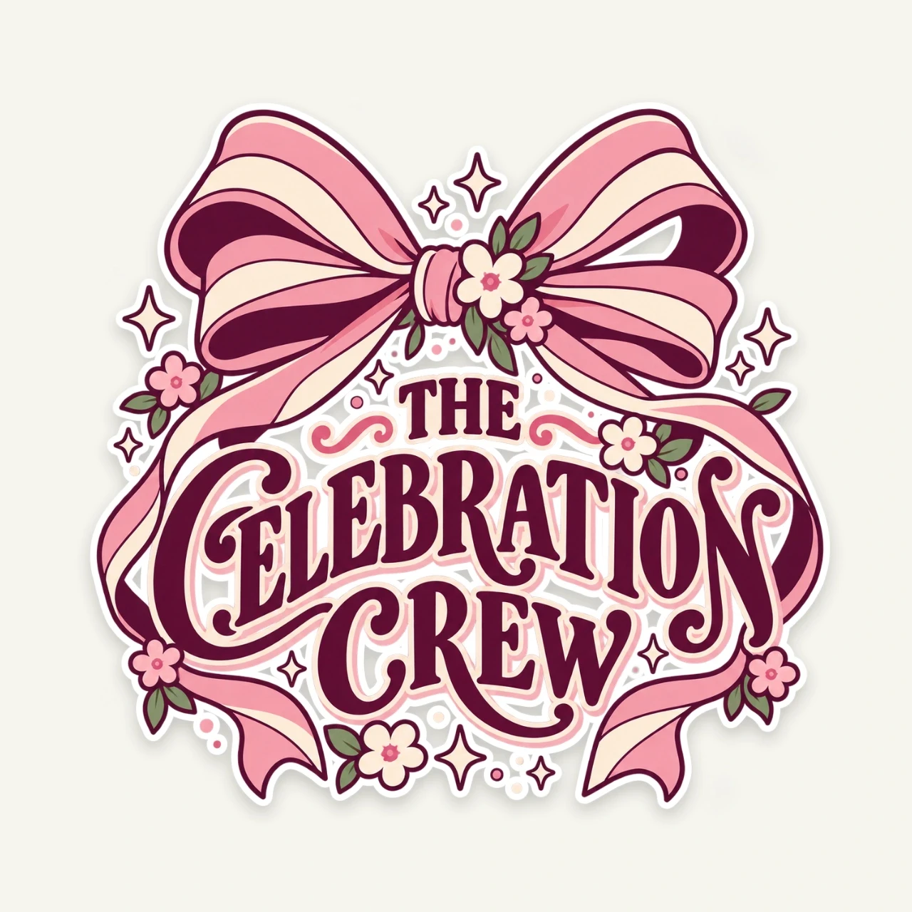 The Celebration Crew printed on Die-Cut Sticker