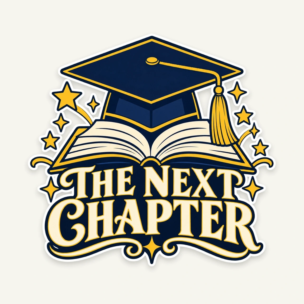 The Next Chapter printed on Die-Cut Sticker