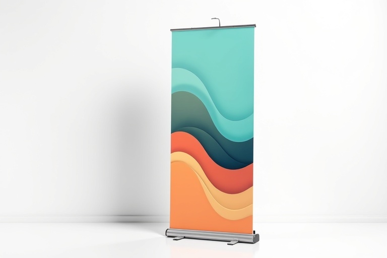 Retractable roll-up banner stand