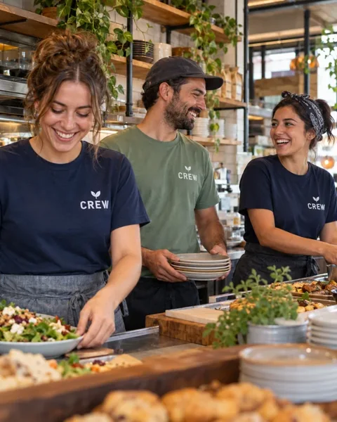 staff T-shirts · Cafe & local shop illustrative printing inspiration