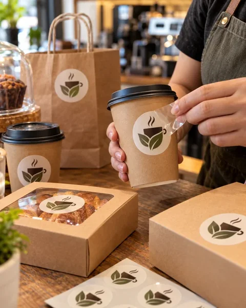 UV DTF and packaging details · Cafe & local shop illustrative printing inspiration