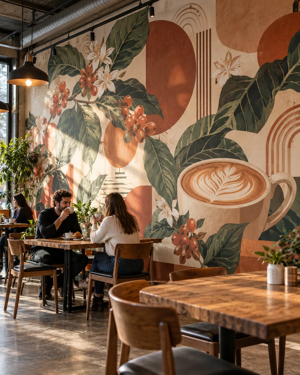 Restaurant wall graphics · Cafe & local shop inspiration