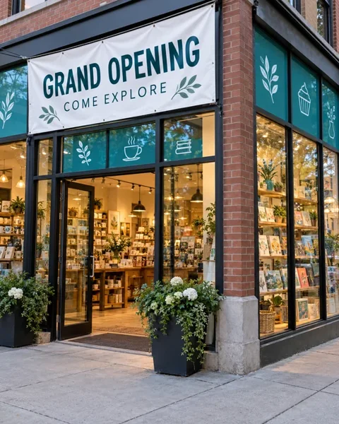 Grand opening banners · Community business lifestyle printing idea
