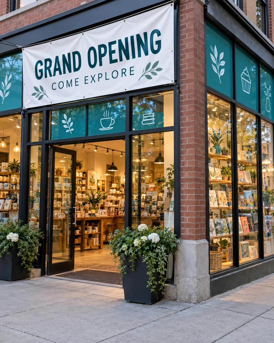Grand opening banners · Community business inspiration