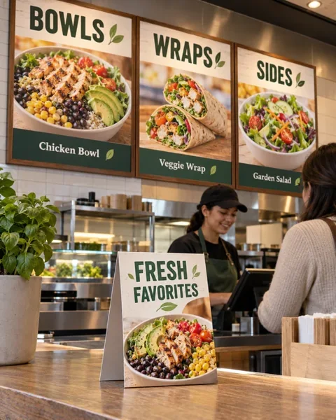 Restaurant menu displays · Community business lifestyle printing idea