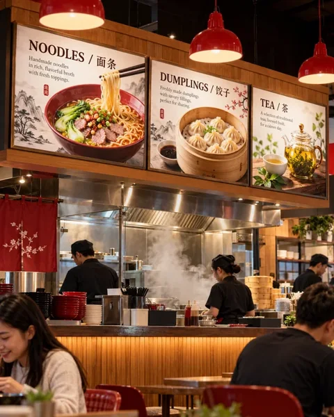 Multilingual restaurant menus · Houston neighborhood illustrative printing inspiration
