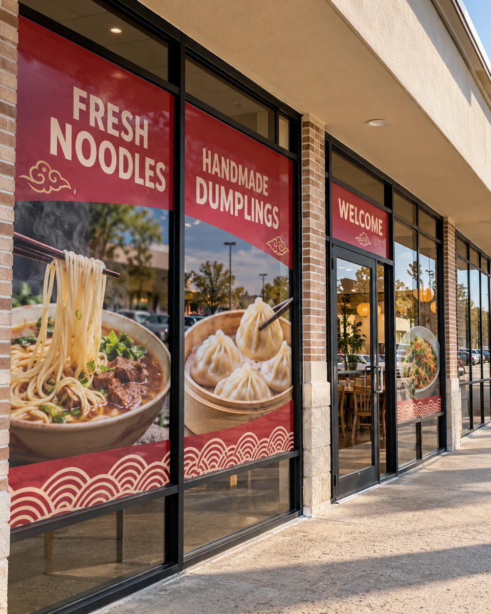 Retail window graphics · Houston neighborhood inspiration