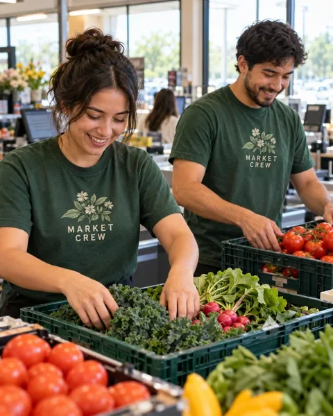 Retail team T-shirts · Retail & events illustrative printing inspiration