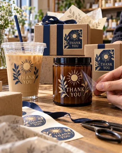 Gift packaging and decals · Retail & events lifestyle printing idea