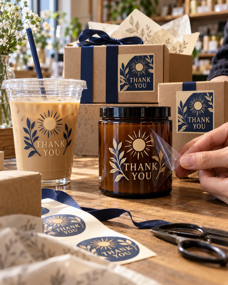 Gift packaging and decals · Retail & events