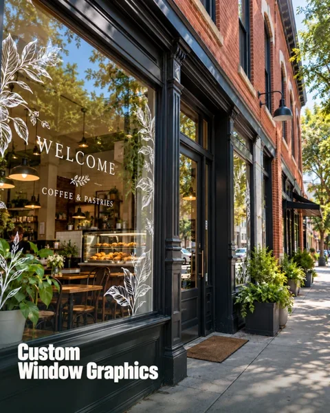 Storefront window graphics · Cafe & local shop lifestyle printing idea