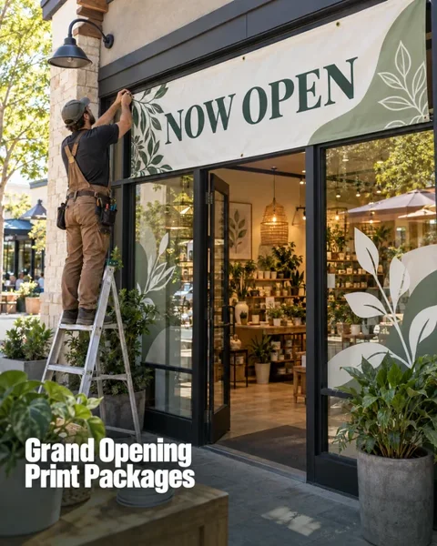 Grand opening print ideas · Cafe & local shop lifestyle printing idea