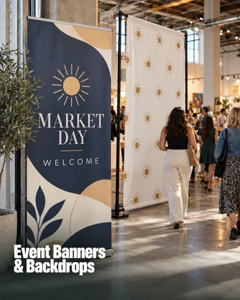Event displays and backdrops · Cafe & local shop lifestyle printing idea