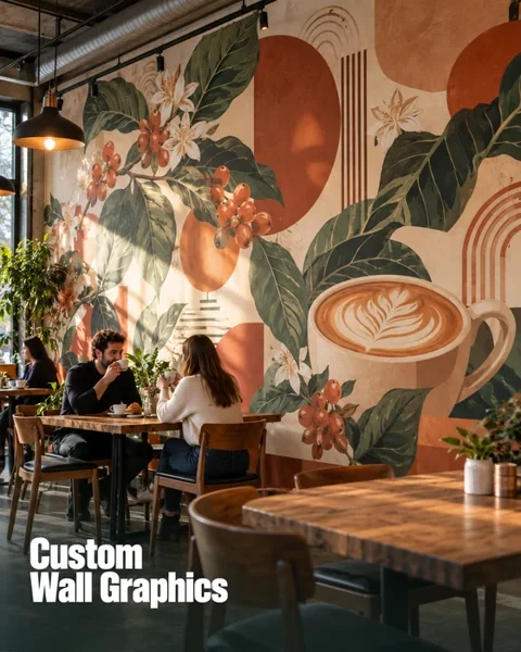 Restaurant wall graphics · Cafe & local shop lifestyle printing idea