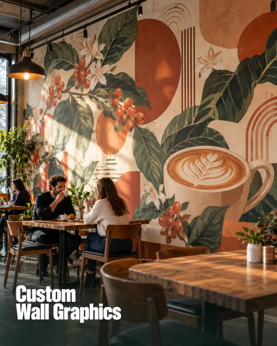 Restaurant wall graphics · Cafe & local shop inspiration