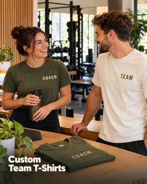 Fitness staff shirts · Community business lifestyle printing idea