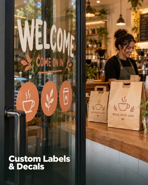 Packaging stickers and labels · Community business lifestyle printing idea