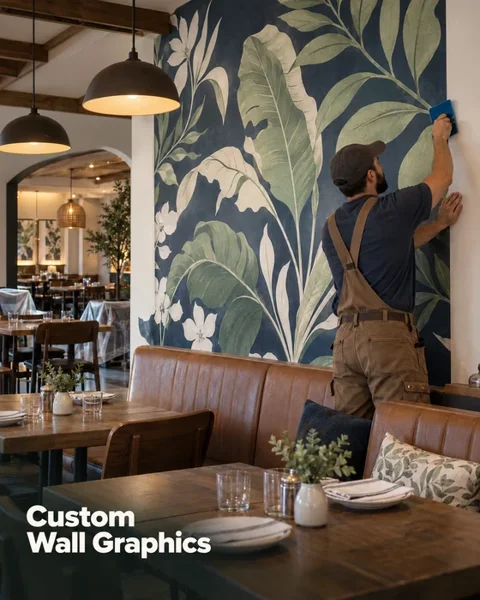 Restaurant wall refresh · Community business lifestyle printing idea